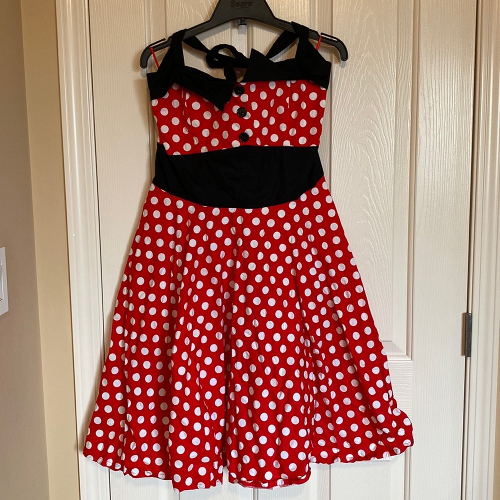 Cute red polka halter dress